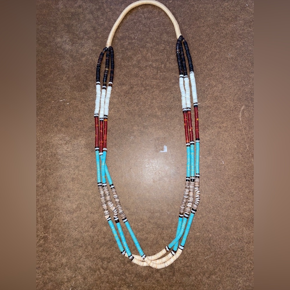 Multistrand Turquoise and Brown Beaded Necklace